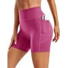 image:imageMAGCOMSEN Womens Biker Shorts 5 Pockets No Front Seam High Waisted Tummy Control Yoga Gym Workout ShortsHot Pink