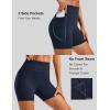 image:imageMAGCOMSEN Womens Biker Shorts 5 Pockets No Front Seam High Waisted Tummy Control Yoga Gym Workout ShortsNavy