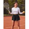image:imageMAGCOMSEN Womens High Waisted Running Shorts 25 Quick Dry Athletic Workout Flowy Ruffle Shorts with Liner Zip PocketsBlack