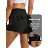 image:imageMAGCOMSEN Womens High Waisted Running Shorts 25 Quick Dry Athletic Workout Flowy Ruffle Shorts with Liner Zip PocketsBlack