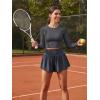image:imageMAGCOMSEN Womens High Waisted Running Shorts 25 Quick Dry Athletic Workout Flowy Ruffle Shorts with Liner Zip PocketsDark Grey