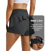 image:imageMAGCOMSEN Womens High Waisted Running Shorts 25 Quick Dry Athletic Workout Flowy Ruffle Shorts with Liner Zip PocketsDark Grey