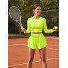 image:imageMAGCOMSEN Womens High Waisted Running Shorts 25 Quick Dry Athletic Workout Flowy Ruffle Shorts with Liner Zip PocketsGreen