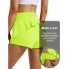 image:imageMAGCOMSEN Womens High Waisted Running Shorts 25 Quick Dry Athletic Workout Flowy Ruffle Shorts with Liner Zip PocketsGreen