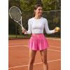 image:imageMAGCOMSEN Womens High Waisted Running Shorts 25 Quick Dry Athletic Workout Flowy Ruffle Shorts with Liner Zip PocketsHot Pink