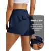 image:imageMAGCOMSEN Womens High Waisted Running Shorts 25 Quick Dry Athletic Workout Flowy Ruffle Shorts with Liner Zip PocketsNavy Blue