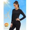 image:imageMAGCOMSEN Womens Long Sleeve Shirts UPF 50 Sun Protection Quick Dry Swim Shirt for Rash Guard Fishing Workout 2 Pack2 Packblack black