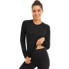 image:imageMAGCOMSEN Womens Long Sleeve Shirts UPF 50 Sun Protection Quick Dry Swim Shirt for Rash Guard Fishing Workout 2 Pack2 Packblack black