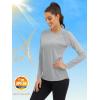image:imageMAGCOMSEN Womens Long Sleeve Shirts UPF 50 Sun Protection Quick Dry Swim Shirt for Rash Guard Fishing Workout 2 Pack2 Packblack lgray