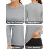 image:imageMAGCOMSEN Womens Long Sleeve Shirts UPF 50 Sun Protection Quick Dry Swim Shirt for Rash Guard Fishing Workout 2 Pack2 Packblack lgray