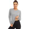 image:imageMAGCOMSEN Womens Long Sleeve Shirts UPF 50 Sun Protection Quick Dry Swim Shirt for Rash Guard Fishing Workout 2 Pack2 Packblack lgray