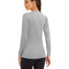 image:imageMAGCOMSEN Womens Long Sleeve Shirts UPF 50 Sun Protection Quick Dry Swim Shirt for Rash Guard Fishing Workout 2 Pack2 Packblack lgray