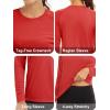 image:imageMAGCOMSEN Womens Long Sleeve Shirts UPF 50 Sun Protection Quick Dry Swim Shirt for Rash Guard Fishing Workout 2 Pack2 Packblack tomato Red