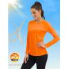 image:imageMAGCOMSEN Womens Long Sleeve Shirts UPF 50 Sun Protection Quick Dry Swim Shirt for Rash Guard Fishing Workout 2 Pack2 Packfluorescent Green fluorescent Orange