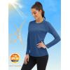 image:imageMAGCOMSEN Womens Long Sleeve Shirts UPF 50 Sun Protection Quick Dry Swim Shirt for Rash Guard Fishing Workout 2 Pack2 Packnavy bgrey
