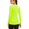 image:imageMAGCOMSEN Womens Long Sleeve Shirts UPF 50 Sun Protection Quick Dry Swim Shirt for Rash Guard Fishing Workout 2 Pack2 Packwhite fluorescent Green