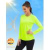 image:imageMAGCOMSEN Womens Long Sleeve Shirts UPF 50 Sun Protection Quick Dry Swim Shirt for Rash Guard Fishing Workout 2 Pack2 Packwhite fluorescent Green
