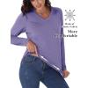 image:imageMAGCOMSEN Womens Workout Shirts UPF 50 Long Sleeve V Neck Lightweight Quick Dry Running Hiking Athletic Tops Women