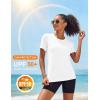 image:imageMAGCOMSEN Womens Workout Tops Short Sleeve Shirts UPF 50 Quick Dry Athletic Sun Protection Rash Guard for Women01white