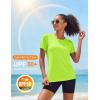 image:imageMAGCOMSEN Womens Workout Tops Short Sleeve Shirts UPF 50 Quick Dry Athletic Sun Protection Rash Guard for Women02fluorescent Green