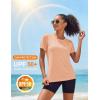 image:imageMAGCOMSEN Womens Workout Tops Short Sleeve Shirts UPF 50 Quick Dry Athletic Sun Protection Rash Guard for WomenApricot