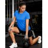 image:imageMAGCOMSEN Womens Workout Tops Short Sleeve Shirts UPF 50 Quick Dry Athletic Sun Protection Rash Guard for WomenAzure