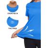 image:imageMAGCOMSEN Womens Workout Tops Short Sleeve Shirts UPF 50 Quick Dry Athletic Sun Protection Rash Guard for WomenAzure