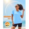 image:imageMAGCOMSEN Womens Workout Tops Short Sleeve Shirts UPF 50 Quick Dry Athletic Sun Protection Rash Guard for WomenBlue