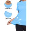 image:imageMAGCOMSEN Womens Workout Tops Short Sleeve Shirts UPF 50 Quick Dry Athletic Sun Protection Rash Guard for WomenBlue