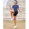 image:imageMAGCOMSEN Womens Workout Tops Short Sleeve Shirts UPF 50 Quick Dry Athletic Sun Protection Rash Guard for WomenBlue Grey