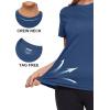 image:imageMAGCOMSEN Womens Workout Tops Short Sleeve Shirts UPF 50 Quick Dry Athletic Sun Protection Rash Guard for WomenBlue Grey