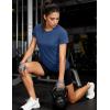 image:imageMAGCOMSEN Womens Workout Tops Short Sleeve Shirts UPF 50 Quick Dry Athletic Sun Protection Rash Guard for WomenBlue Grey