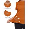 image:imageMAGCOMSEN Womens Workout Tops Short Sleeve Shirts UPF 50 Quick Dry Athletic Sun Protection Rash Guard for WomenDark Orange