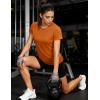 image:imageMAGCOMSEN Womens Workout Tops Short Sleeve Shirts UPF 50 Quick Dry Athletic Sun Protection Rash Guard for WomenDark Orange