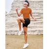 image:imageMAGCOMSEN Womens Workout Tops Short Sleeve Shirts UPF 50 Quick Dry Athletic Sun Protection Rash Guard for WomenDark Orange