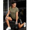 image:imageMAGCOMSEN Womens Workout Tops Short Sleeve Shirts UPF 50 Quick Dry Athletic Sun Protection Rash Guard for WomenDull Cyan
