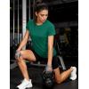 image:imageMAGCOMSEN Womens Workout Tops Short Sleeve Shirts UPF 50 Quick Dry Athletic Sun Protection Rash Guard for WomenEmerald Green