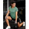 image:imageMAGCOMSEN Womens Workout Tops Short Sleeve Shirts UPF 50 Quick Dry Athletic Sun Protection Rash Guard for WomenGrey Green