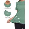 image:imageMAGCOMSEN Womens Workout Tops Short Sleeve Shirts UPF 50 Quick Dry Athletic Sun Protection Rash Guard for WomenGrey Green
