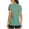 image:imageMAGCOMSEN Womens Workout Tops Short Sleeve Shirts UPF 50 Quick Dry Athletic Sun Protection Rash Guard for WomenGrey Green