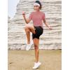 image:imageMAGCOMSEN Womens Workout Tops Short Sleeve Shirts UPF 50 Quick Dry Athletic Sun Protection Rash Guard for WomenGrey Pink