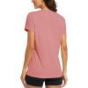 image:imageMAGCOMSEN Womens Workout Tops Short Sleeve Shirts UPF 50 Quick Dry Athletic Sun Protection Rash Guard for WomenGrey Pink