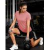 image:imageMAGCOMSEN Womens Workout Tops Short Sleeve Shirts UPF 50 Quick Dry Athletic Sun Protection Rash Guard for WomenGrey Pink