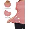 image:imageMAGCOMSEN Womens Workout Tops Short Sleeve Shirts UPF 50 Quick Dry Athletic Sun Protection Rash Guard for WomenGrey Pink