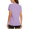 image:imageMAGCOMSEN Womens Workout Tops Short Sleeve Shirts UPF 50 Quick Dry Athletic Sun Protection Rash Guard for WomenGrey Pruple