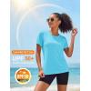 image:imageMAGCOMSEN Womens Workout Tops Short Sleeve Shirts UPF 50 Quick Dry Athletic Sun Protection Rash Guard for WomenIce Blue