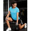 image:imageMAGCOMSEN Womens Workout Tops Short Sleeve Shirts UPF 50 Quick Dry Athletic Sun Protection Rash Guard for WomenIce Blue