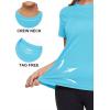 image:imageMAGCOMSEN Womens Workout Tops Short Sleeve Shirts UPF 50 Quick Dry Athletic Sun Protection Rash Guard for WomenIce Blue