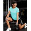 image:imageMAGCOMSEN Womens Workout Tops Short Sleeve Shirts UPF 50 Quick Dry Athletic Sun Protection Rash Guard for WomenLake Blue