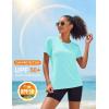 image:imageMAGCOMSEN Womens Workout Tops Short Sleeve Shirts UPF 50 Quick Dry Athletic Sun Protection Rash Guard for WomenLake Blue